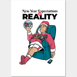 Santa's New Year Expectations Vs. Reality Posters and Art